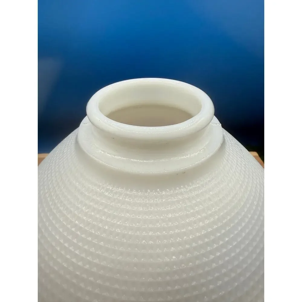 Vintage Corning White Milk Glass Lamp Shade - No. 824100 - Waffle Textured